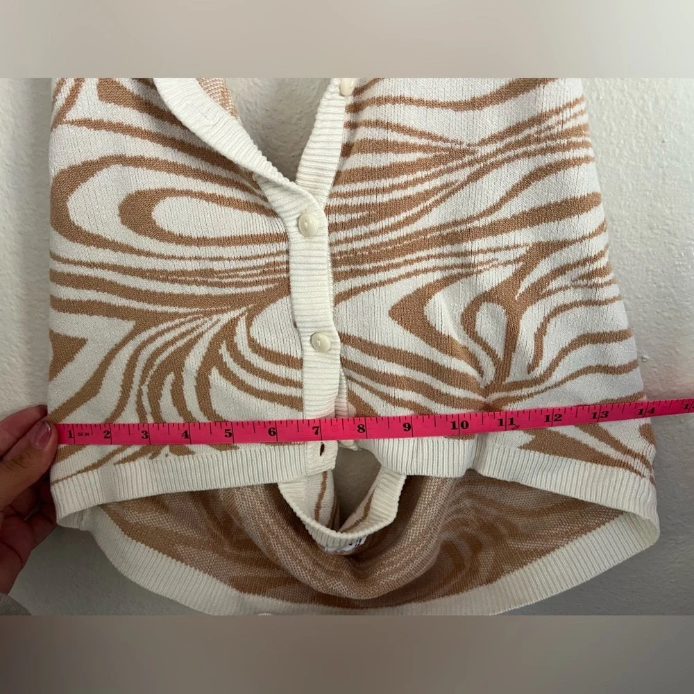 Garage Beige and White Knit Halter Top - Picture 4 of 4
